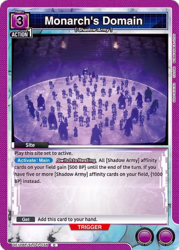 Monarch's Domain (UE17BT/SLG-1-035), SOLO LEVELING — Union Arena card price