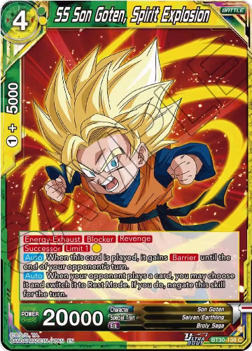 SS Son Goten, Spirit Explosion (BT30-138), Three Glorious Fighters — DB Super card price