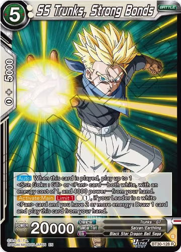 SS Trunks, Strong Bonds (BT30-128), Three Glorious Fighters — DB Super card price