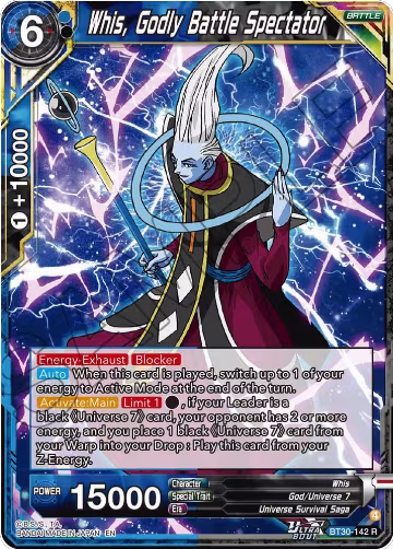 Whis, Godly Battle Spectator (BT30-142), Three Glorious Fighters — DB Super card price