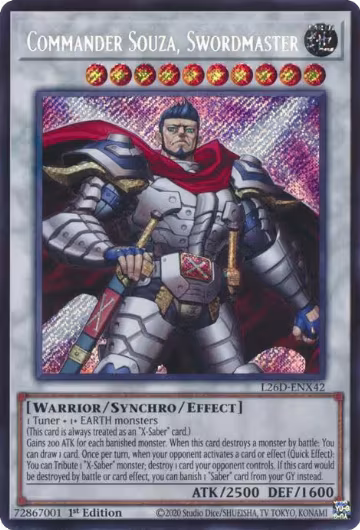 Commander Souza, Swordmaster (Secret Rare) (L26D-ENX42), Legendary Modern Decks 2026 — Yu-Gi-Oh! card price