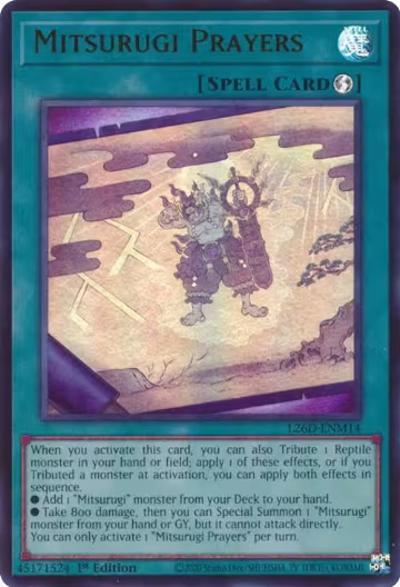Mitsurugi Prayers (Ultra Rare) (L26D-ENM14), Legendary Modern Decks 2026 — Yu-Gi-Oh! card price