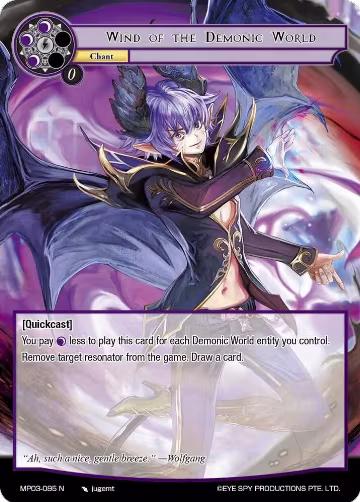Wind of the Demonic World (MP03-095 N), Masterpiece Collection 03 "Dimensional Hope" — Force of Will card price