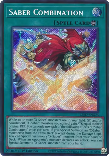 Saber Combination (Secret Rare) (L26D-ENX25), Legendary Modern Decks 2026 — Yu-Gi-Oh! card price