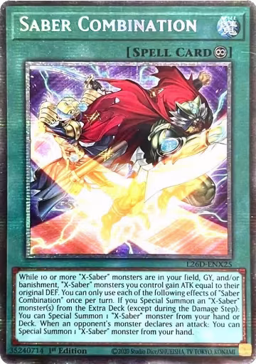Saber Combination (Starlight Rare) (L26D-ENX25), Legendary Modern Decks 2026 — Yu-Gi-Oh! card price