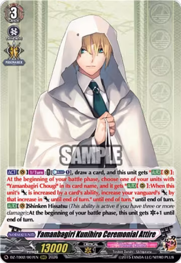 Yamanbagiri Kunihiro Ceremonial Attire (DZ-TB02/007EN), DZ-TB02: Touken Ranbu Online — Vanguard card price