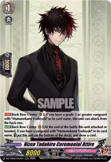 Hizen Tadahiro Ceremonial Attire (DZ-TB02/012EN), DZ-TB02: Touken Ranbu Online — Vanguard card price