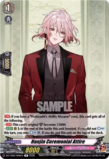 Hanjin Ceremonial Attire (DZ-TB02/058EN), DZ-TB02: Touken Ranbu Online — Vanguard card price