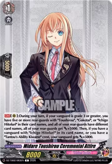 Midare Toushirou Ceremonial Attire (DZ-TB02/083EN), DZ-TB02: Touken Ranbu Online — Vanguard card price