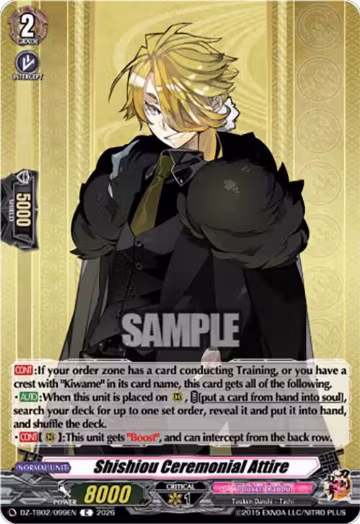 Shishiou Ceremonial Attire (DZ-TB02/099EN), DZ-TB02: Touken Ranbu Online — Vanguard card price