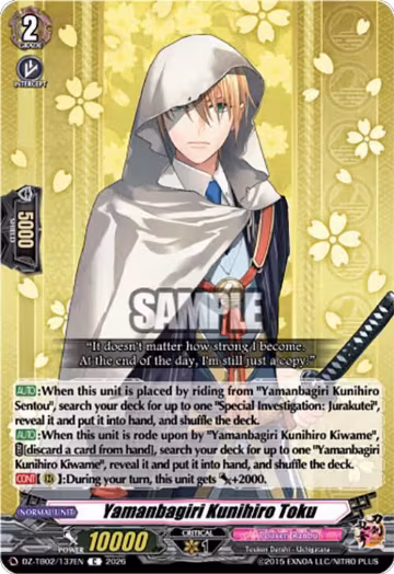 Yamanbagiri Kunihiro Toku (DZ-TB02/137EN), DZ-TB02: Touken Ranbu Online — Vanguard card price