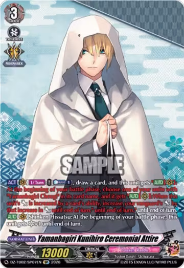 Yamanbagiri Kunihiro Ceremonial Attire (SP) (DZ-TB02/SP07EN), DZ-TB02: Touken Ranbu Online — Vanguard card price