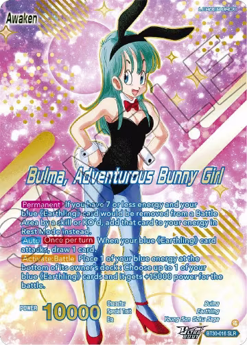 Bulma // Bulma, Adventurous Bunny Girl (SLR) (BT30-016), Three Glorious Fighters — DB Super card price