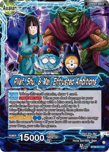 Pilaf, Shu, & Mai // Pilaf, Shu, & Mai, Entrusted Ambitions (BT30-017), Three Glorious Fighters — DB Super card price