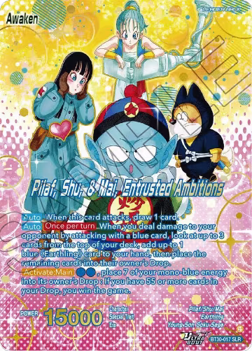 Pilaf, Shu, & Mai // Pilaf, Shu, & Mai, Entrusted Ambitions (SLR) (BT30-017), Three Glorious Fighters — DB Super card price
