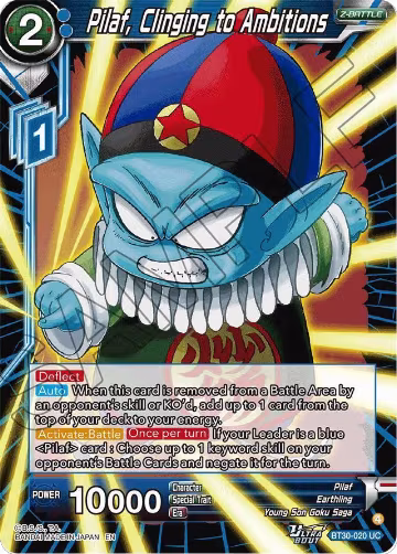 Pilaf, Clinging to Ambitions (BT30-020), Three Glorious Fighters — DB Super card price