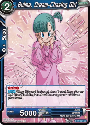 Bulma, Dream-Chasing Girl (BT30-024), Three Glorious Fighters — DB Super card price