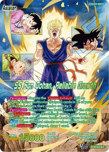 Son Gohan // SS Son Gohan, Reliable Growth (SLR) (BT30-043), Three Glorious Fighters — DB Super card price