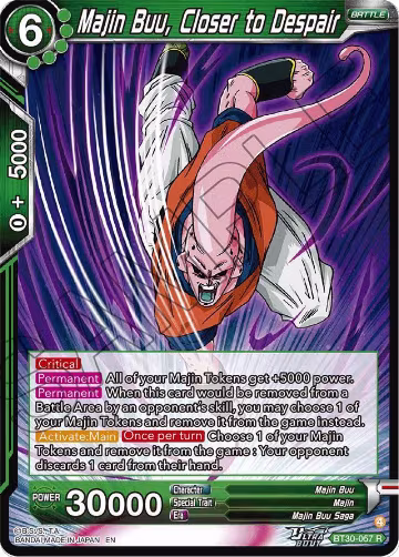 Majin Buu, Closer to Despair (BT30-057), Three Glorious Fighters — DB Super card price