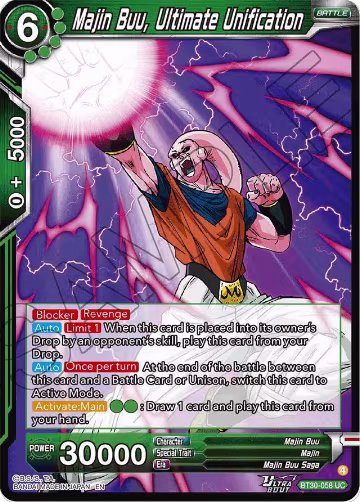 Majin Buu, Ultimate Unification (BT30-058), Three Glorious Fighters — DB Super card price