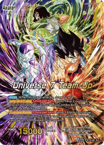 Son Goku, Android 17, & Frieza // Universe 7 Team-Up (SLR) (BT30-081), Three Glorious Fighters — DB Super card price