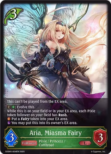 Aria, Miasma Fairy (SDD01-004EN), Showdown Deck: Forestcraft — Shadowverse card price