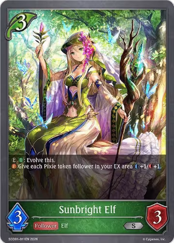 Sunbright Elf (SDD01-011EN), Showdown Deck: Forestcraft — Shadowverse card price