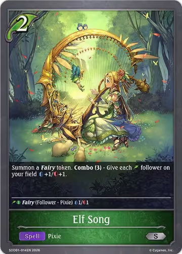 Elf Song (SDD01-014EN), Showdown Deck: Forestcraft — Shadowverse card price