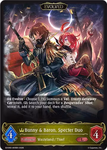 Bunny & Baron, Specter Duo (Evolved) (SDD02-005EN), Showdown Deck: Swordcraft — Shadowverse card price
