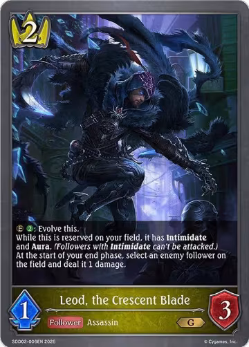 Leod, the Crescent Blade (SDD02-006EN), Showdown Deck: Swordcraft — Shadowverse card price
