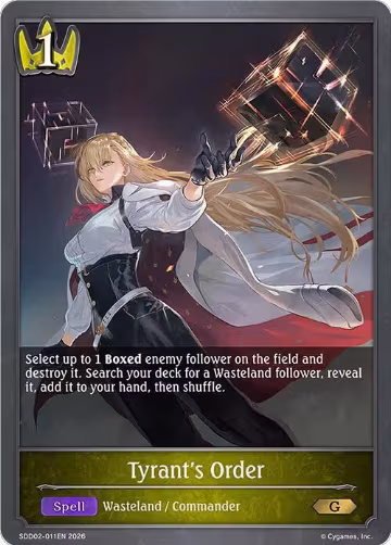 Tyrant's Order (SDD02-011EN), Showdown Deck: Swordcraft — Shadowverse card price