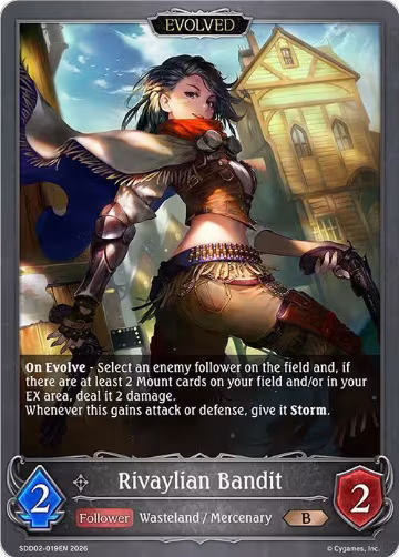 Rivaylian Bandit (Evolved) (SDD02-019EN), Showdown Deck: Swordcraft — Shadowverse card price