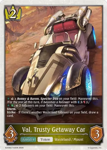 Val, Trusty Getaway Car (SDD02-T02EN), Showdown Deck: Swordcraft — Shadowverse card price