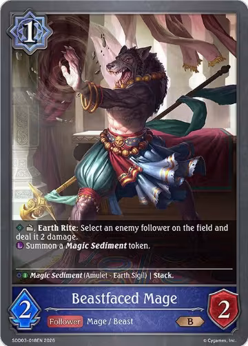 Beastfaced Mage (SDD03-018EN), Showdown Deck: Runecraft — Shadowverse card price