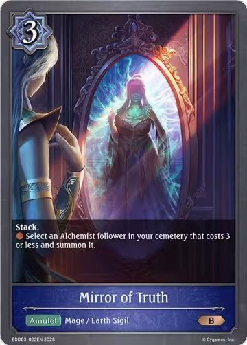 Mirror of Truth (SDD03-022EN), Showdown Deck: Runecraft — Shadowverse card price