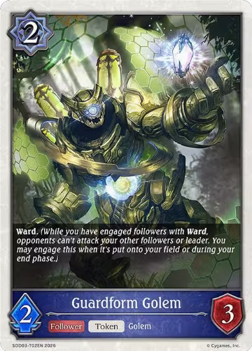 Guardform Golem (SDD03-T02EN), Showdown Deck: Runecraft — Shadowverse card price