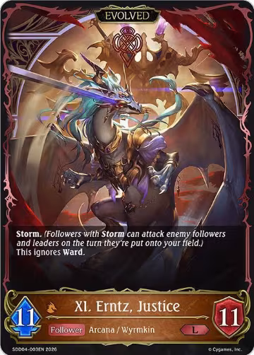 XI. Erntz, Justice (Evolved) (SDD04-003EN), Showdown Deck: Dragoncraft — Shadowverse card price