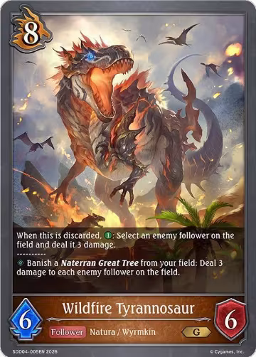 Wildfire Tyrannosaur (SDD04-005EN), Showdown Deck: Dragoncraft — Shadowverse card price