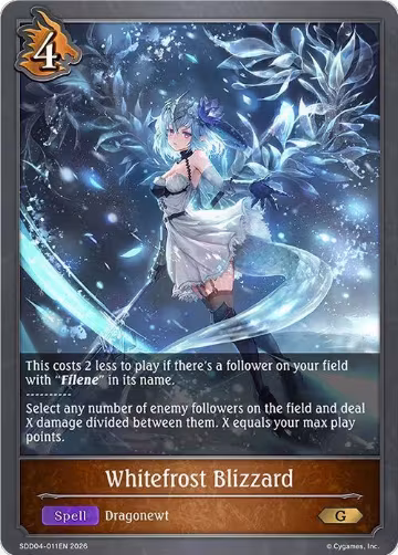 Whitefrost Blizzard (SDD04-011EN), Showdown Deck: Dragoncraft — Shadowverse card price
