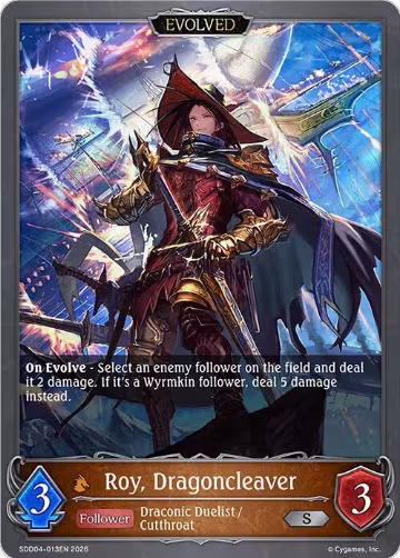 Roy, Dragoncleaver (Evolved) (SDD04-013EN), Showdown Deck: Dragoncraft — Shadowverse card price
