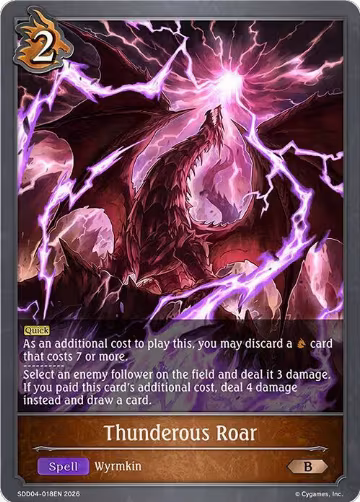 Thunderous Roar (SDD04-018EN), Showdown Deck: Dragoncraft — Shadowverse card price