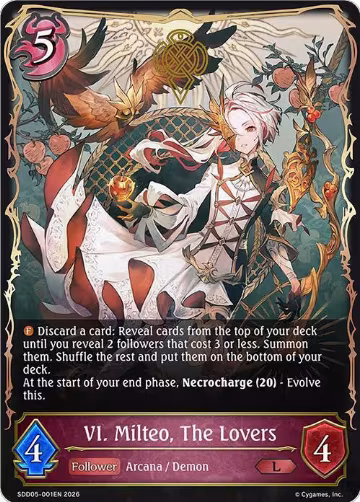 VI. Milteo, The Lovers (SDD05-001EN) — card price