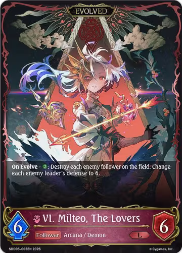 VI. Milteo, The Lovers (Evolved) (SDD05-002EN), Showdown Deck: Abysscraft — Shadowverse card price