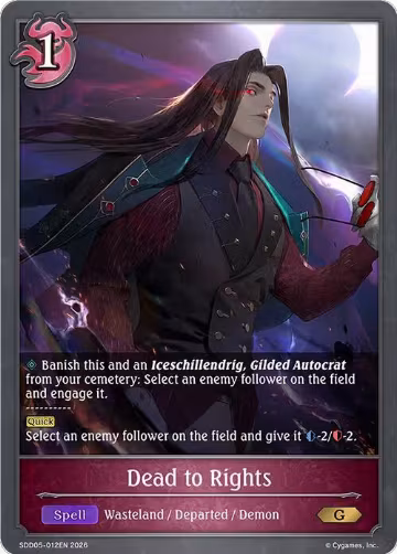 Dead to Rights (SDD05-012EN), Showdown Deck: Abysscraft — Shadowverse card price