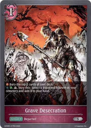 Grave Desecration (SDD05-017EN), Showdown Deck: Abysscraft — Shadowverse card price
