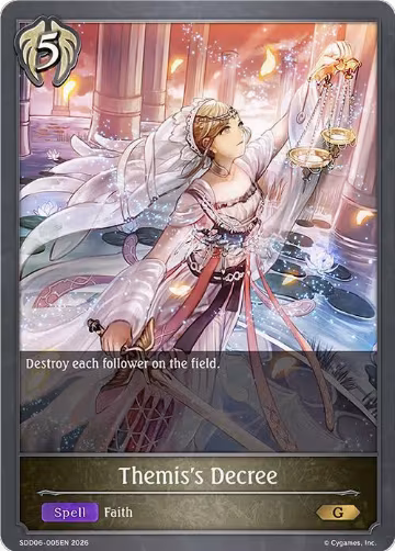 Themis's Decree (SDD06-005EN), Showdown Deck: Havencraft — Shadowverse card price