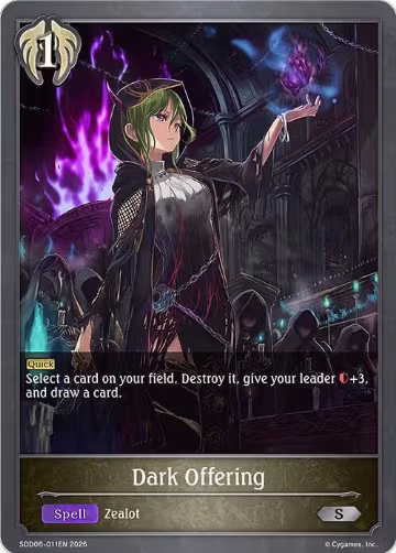 Dark Offering (SDD06-011EN), Showdown Deck: Havencraft — Shadowverse card price