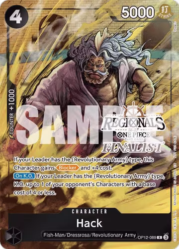 Hack (Regionals Finalist Card Set 26-27) (OP12-089), One Piece Promotion Cards — One Piece card price