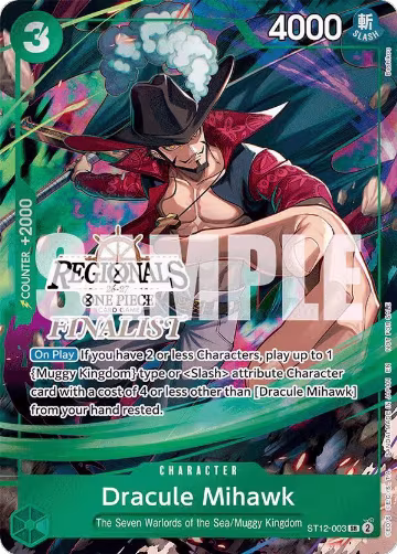 Dracule Mihawk (Regionals Finalist Card Set 26-27) (ST12-003), One Piece Promotion Cards — One Piece card price