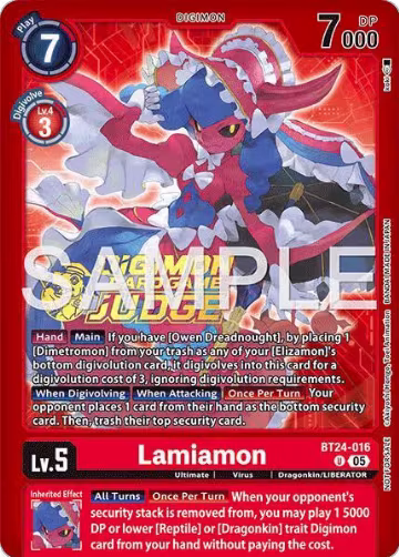 Lamiamon (Judge Pack 9) (BT24-016 U), Time Stranger — Digimon card price